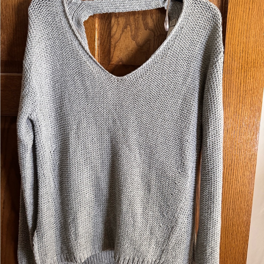 RD Style Women's V-Neck Gray Sweater